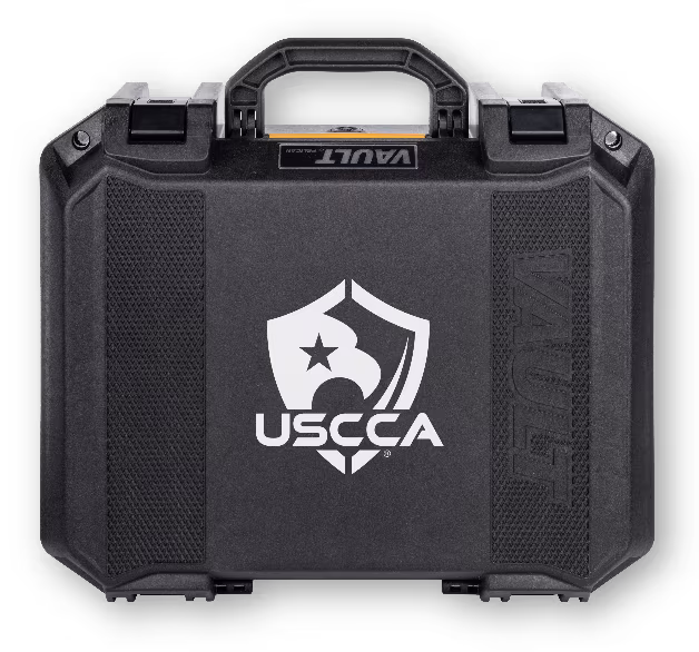 Pelican Vault Universal 5-Pistol case that is crushproof, dustproof, weather-resistant, and more features. Made in the USA.