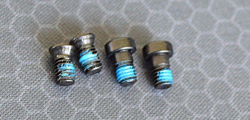Screws in blue Loctite